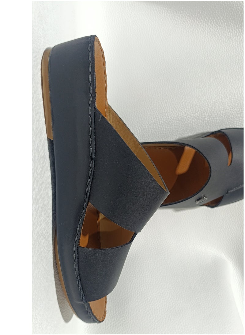 Men's Premium Arabic Leather Sandals – Traditional Handmade Slip-On Slippers