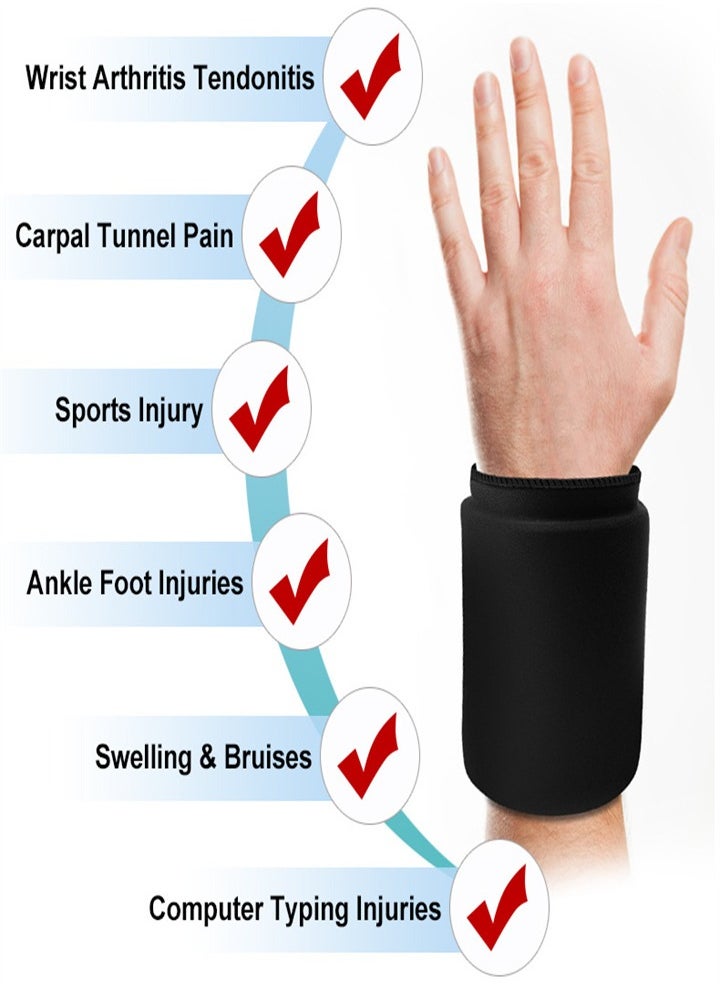 Wrist Ice Pack, Hot and Cold Therapy Pain Relief Gel Hand Ice Pack for Rheumatoid Arthritis, Tendonitis, Carpal Tunnel Pain, Injury, Swelling, Bruising (Reusable)