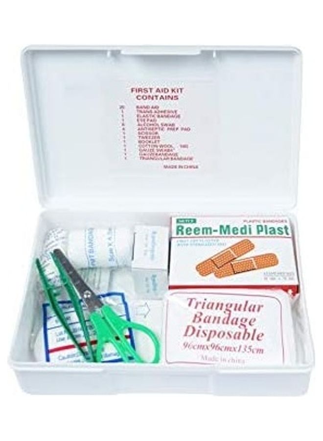 First Aid Kit Set 42-Piece White 21cm