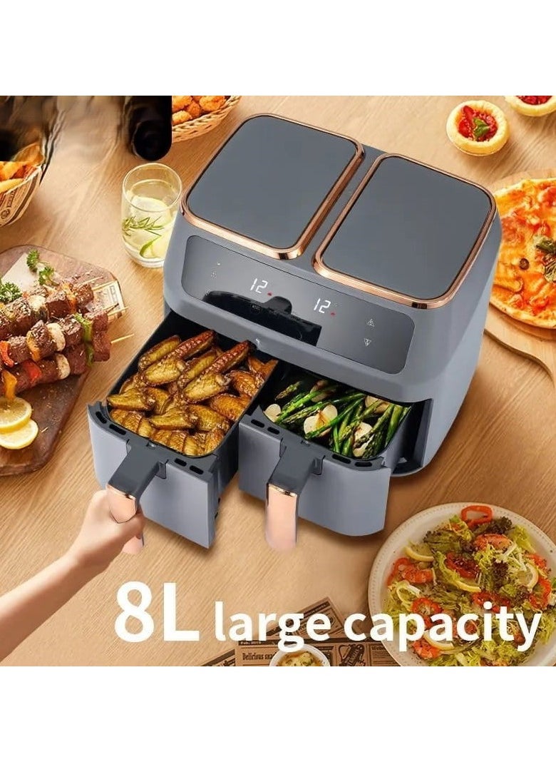 Air fryer, with 6 preset cooking modes, LCD touch screen, and timer/temperature control