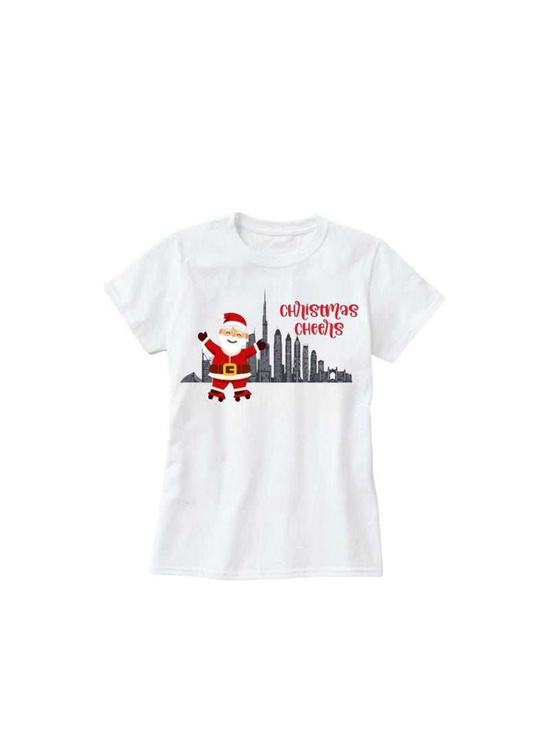 Christmas Santa Tshirt For Women-Adults Celebrations Tshirt–Round Neck And Short Sleeve Cotton Tshirt,Everyday Wear