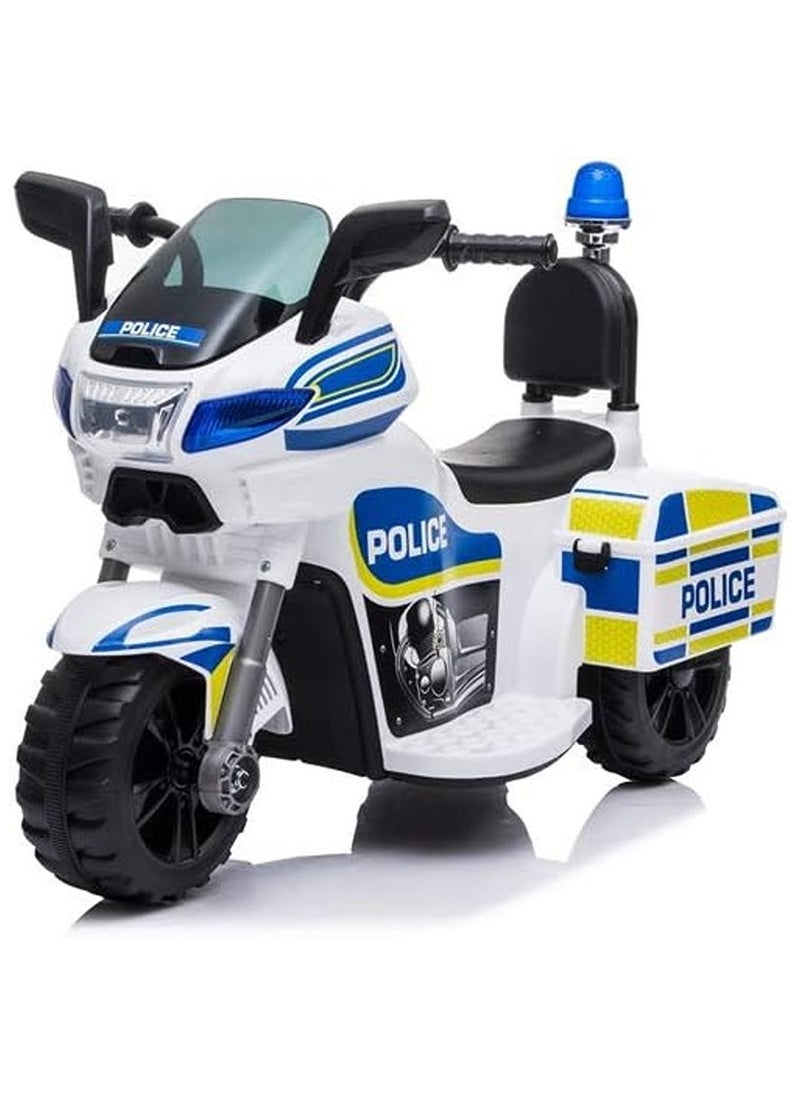 Police Motorcycle with Motor for Kids Best Gift for Kids - White