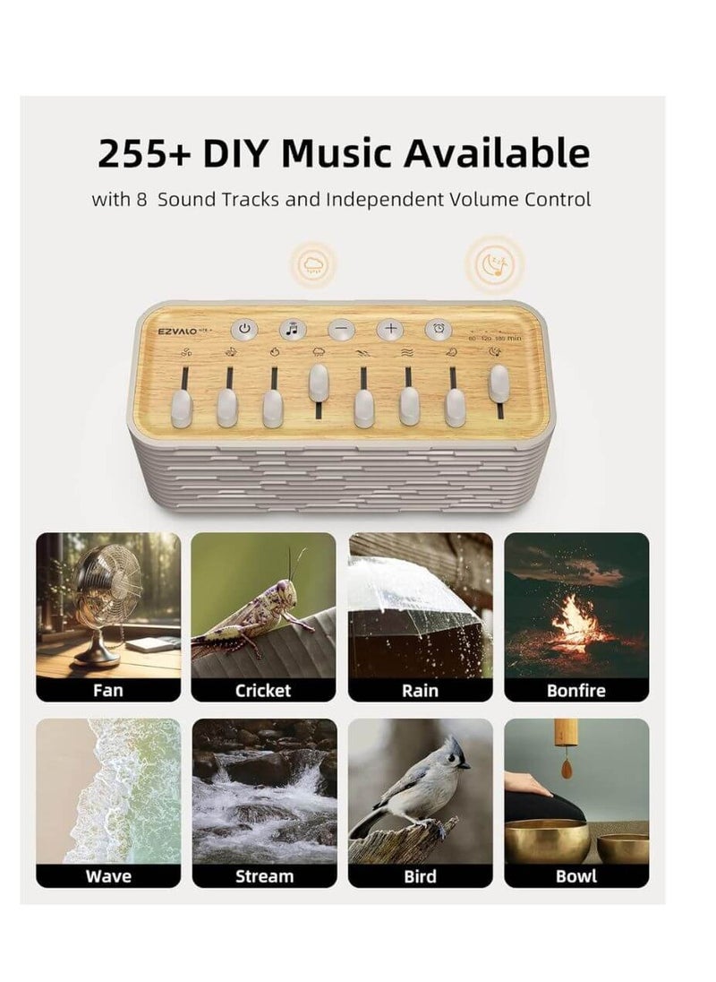 Ezvalo Sound Machine Bluetooth Speaker with 255+ Mixing OptionsNight Light Sleep Timer