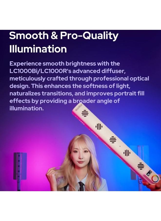 Godox LC1000R RGB LED Light Stick – Handheld Video Lighting with Full Color Control, FX Modes & Built-in Battery – For Photography & Videography