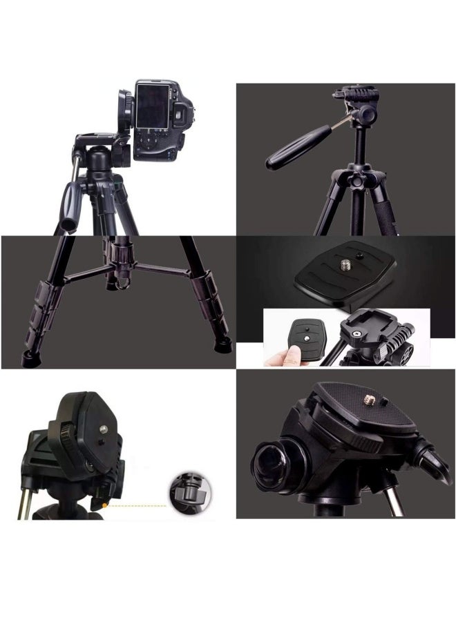 Professional Aluminium Tripod Monopod for All DSLR Cameras Lightweight Tripod Stand 360 degree 3 way Head Travel Phone Stand Aluminum (KP-2264)