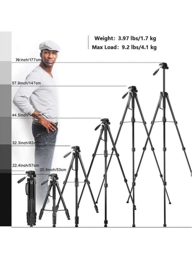 Professional Aluminium Tripod Monopod for All DSLR Cameras Lightweight Tripod Stand 360 degree 3 way Head Travel Phone Stand Aluminum (KP-2264)