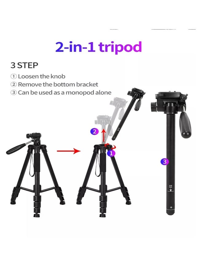 Professional Aluminium Tripod Monopod for all DSLR Cameras 360°Adjustable Tripod stand Quick uninstall Tripod Stand Lightweight and Portable Tripod stand (KP-2254)
