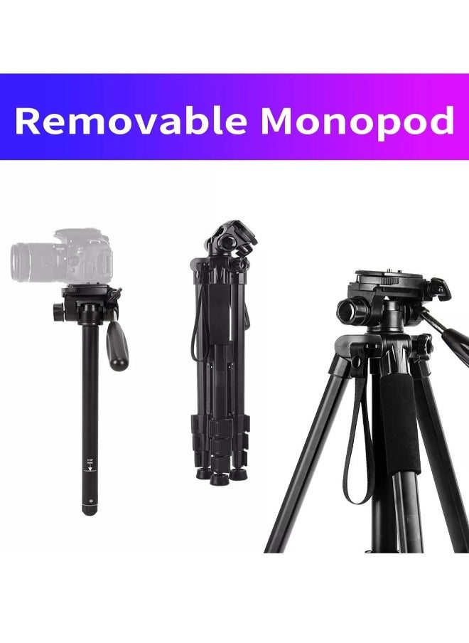 Professional Aluminium Tripod Monopod for all DSLR Cameras 360°Adjustable Tripod stand Quick uninstall Tripod Stand Lightweight and Portable Tripod stand (KP-2254)