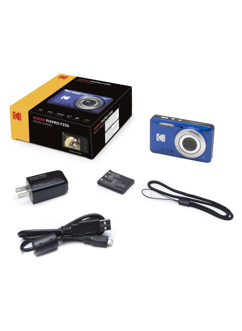 KODAK PIXPRO FZ55-RD 16MP Digital Camera 5X Optical Zoom 28mm Wide Angle 1080P Full HD Video 2.7