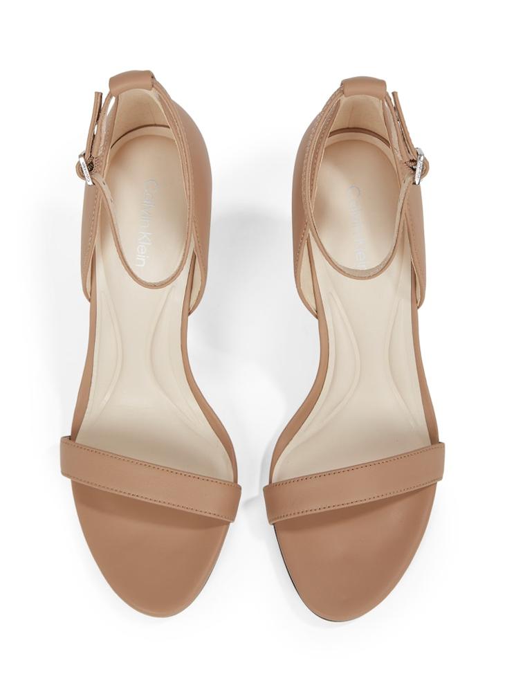 LEATHER HEELED SANDALS - 9 CM