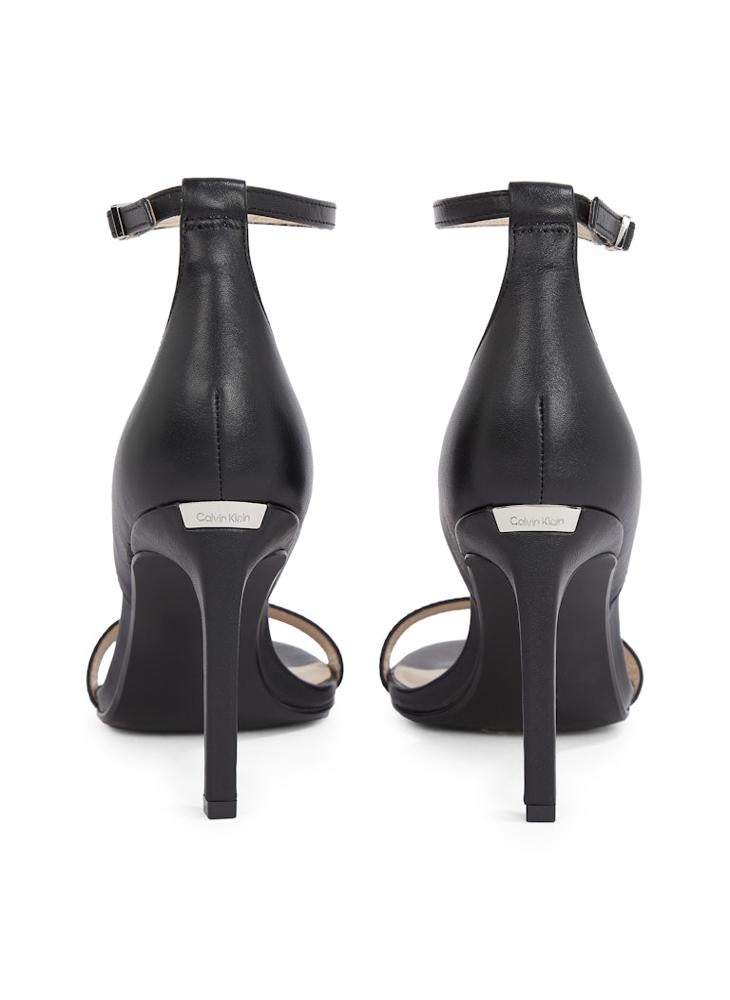 LEATHER HEELED SANDALS - 9 CM