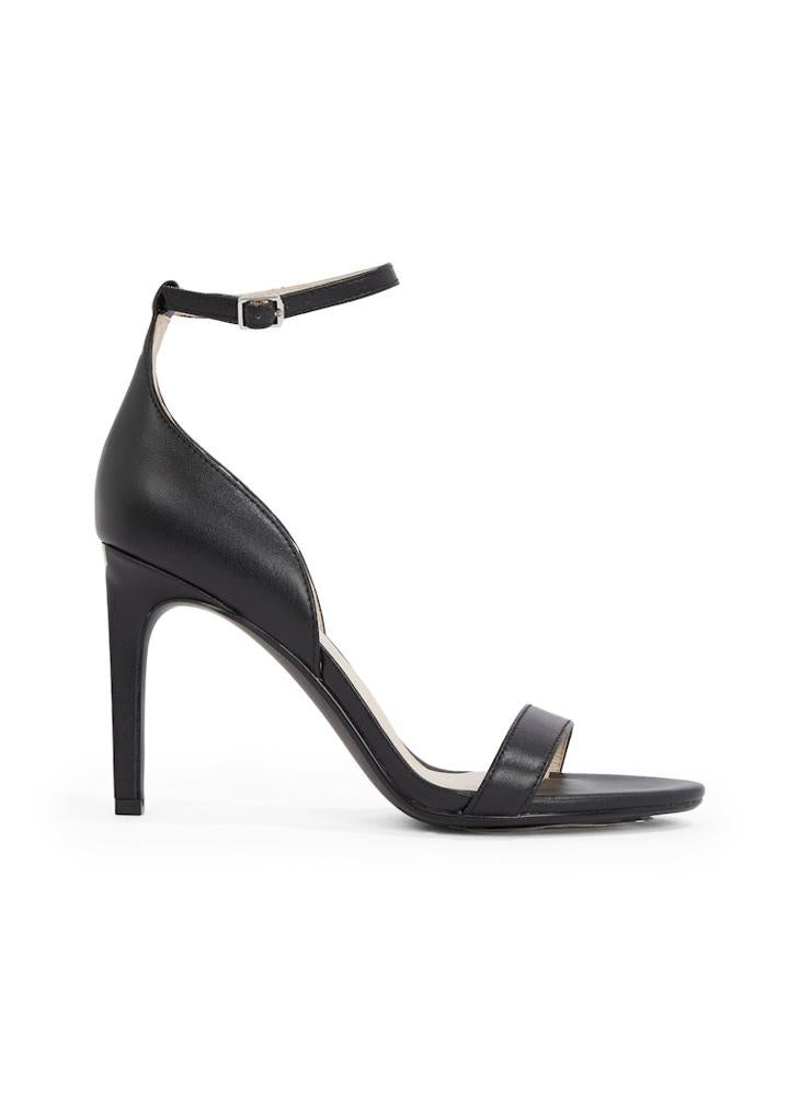 LEATHER HEELED SANDALS - 9 CM