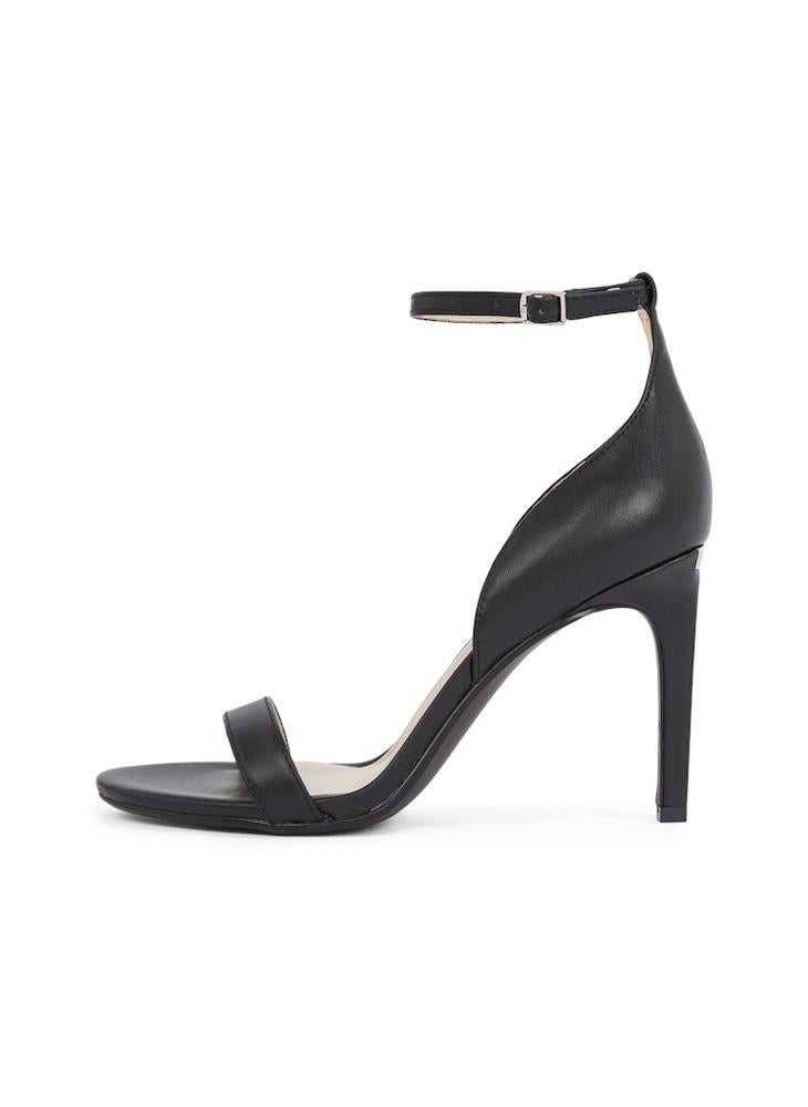 LEATHER HEELED SANDALS - 9 CM