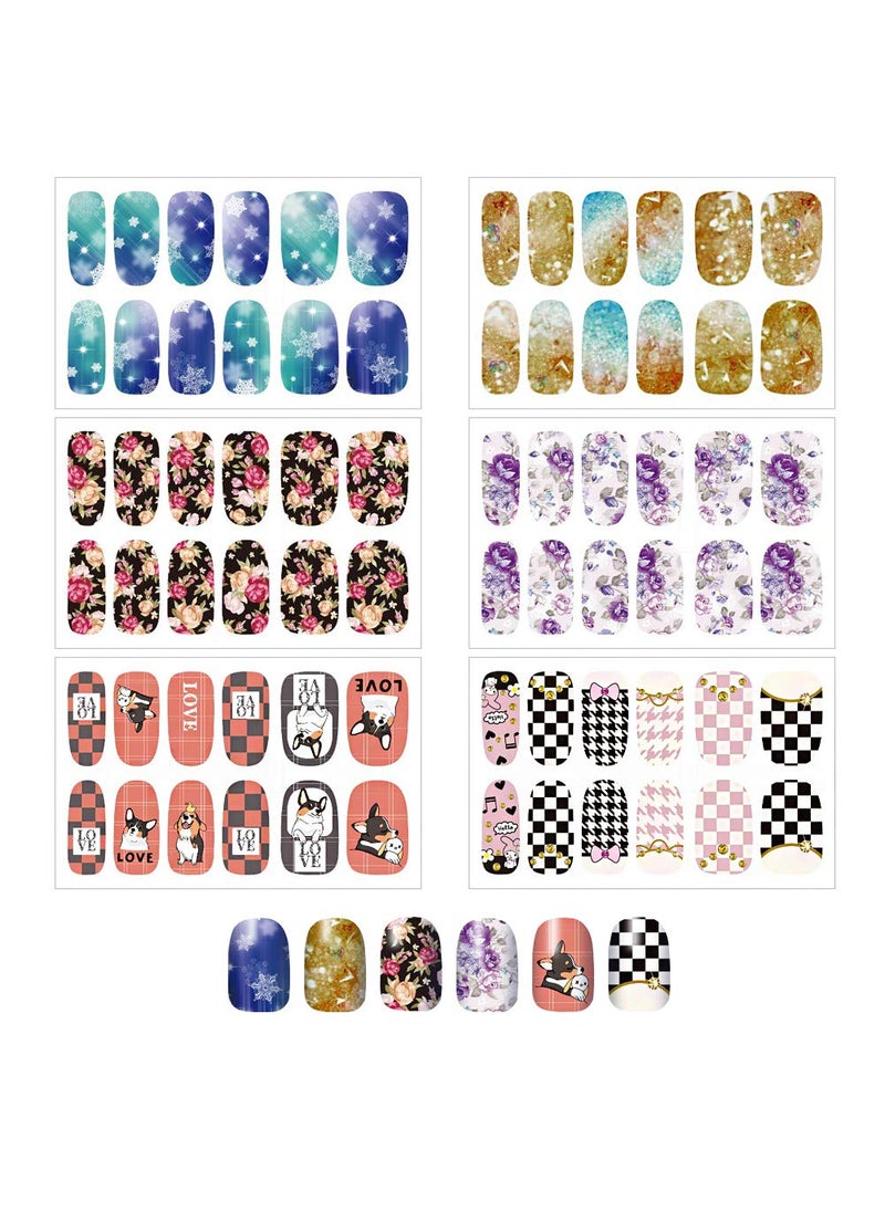 Nail Art Stickers Decal Assorted, Holiday Nail Stickers Decoration for Fingernail and Toenail, Christmas Stocking Stuffers