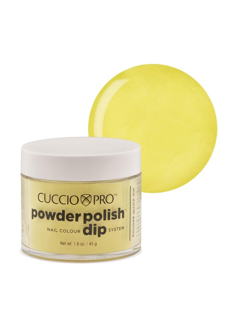 Cuccio Colour Powder Nail Polish - Lacquer For Manicures And Pedicures - Highly Pigmented Powder That Is Finely Milled - Durable Finish With A Flawless Rich Color - Bright Neon Yellow - 1.6 Oz