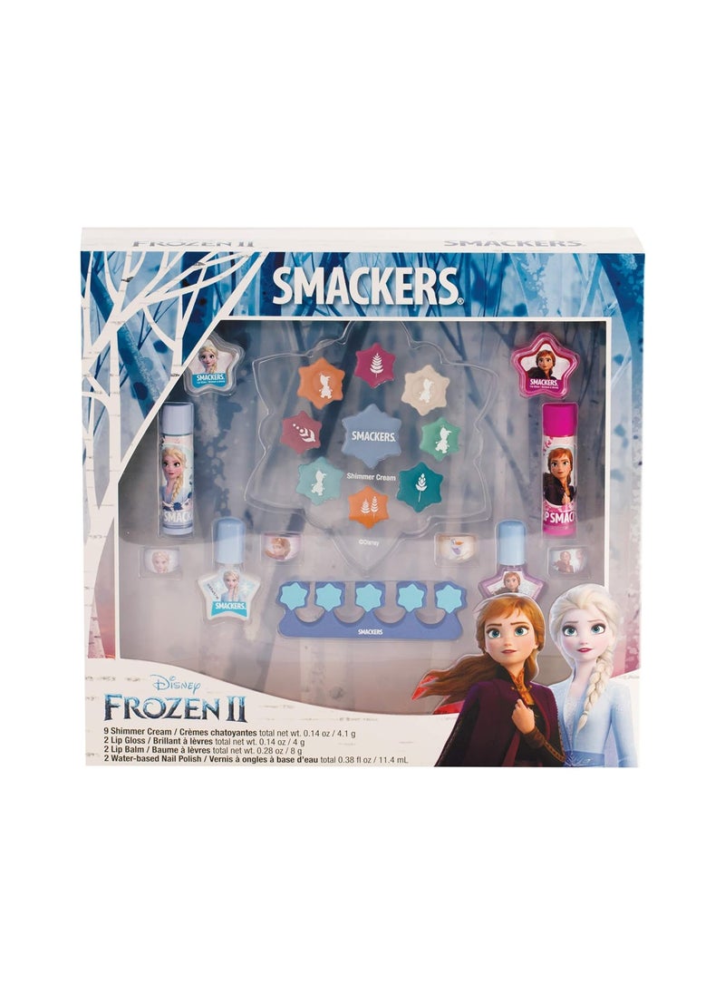 Lip Smacker Disney Frozen II Color Makeup Set For Girls Shimmer Cream Lip Gloss Lip Balm Nail Polish