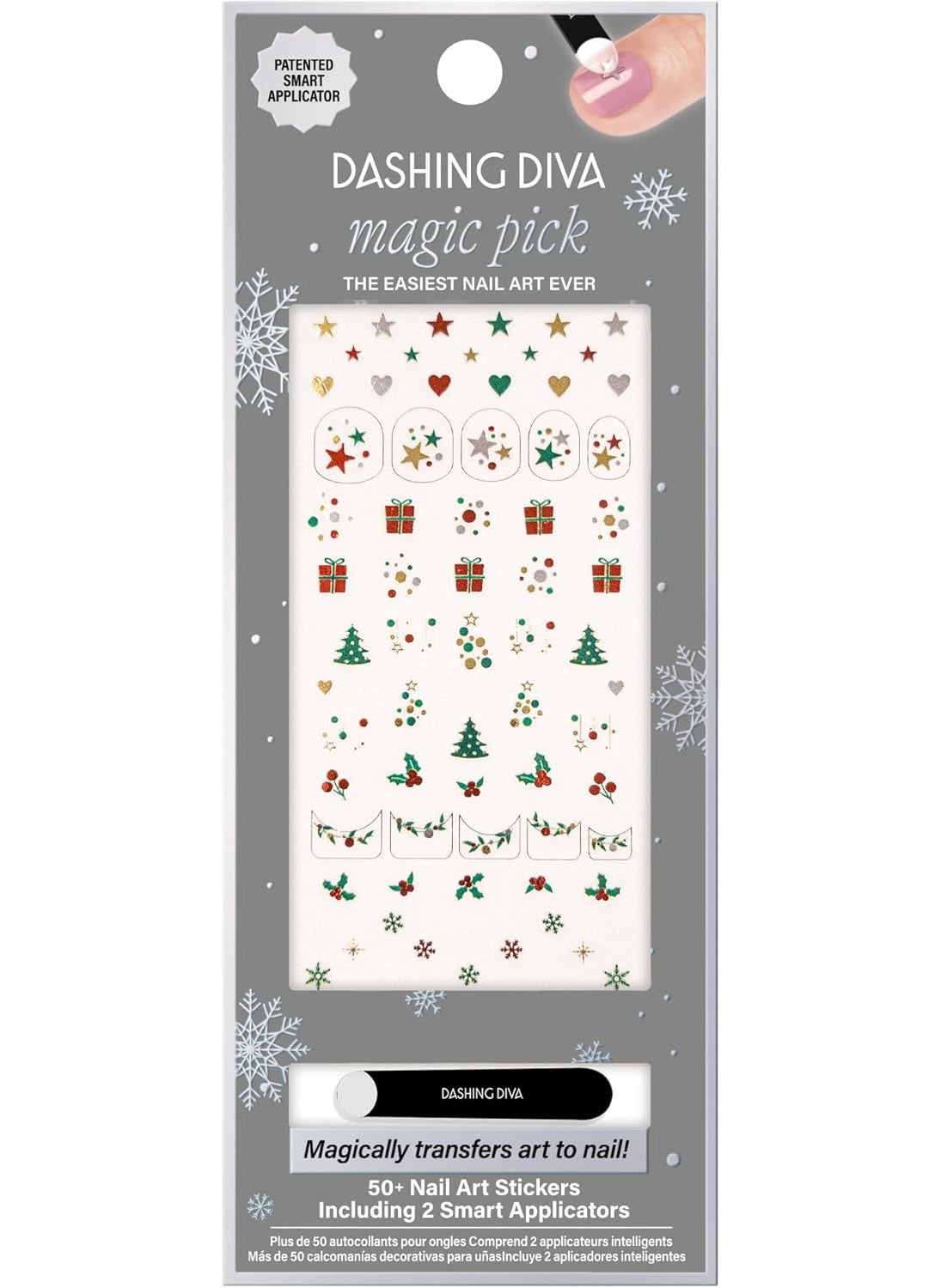 Dashing Diva Magic Pick Nail Stickers - Under The Tree | Easy Nail Art Stickers | Comes with 50+ Stickers and 2 Precision Placement Tools