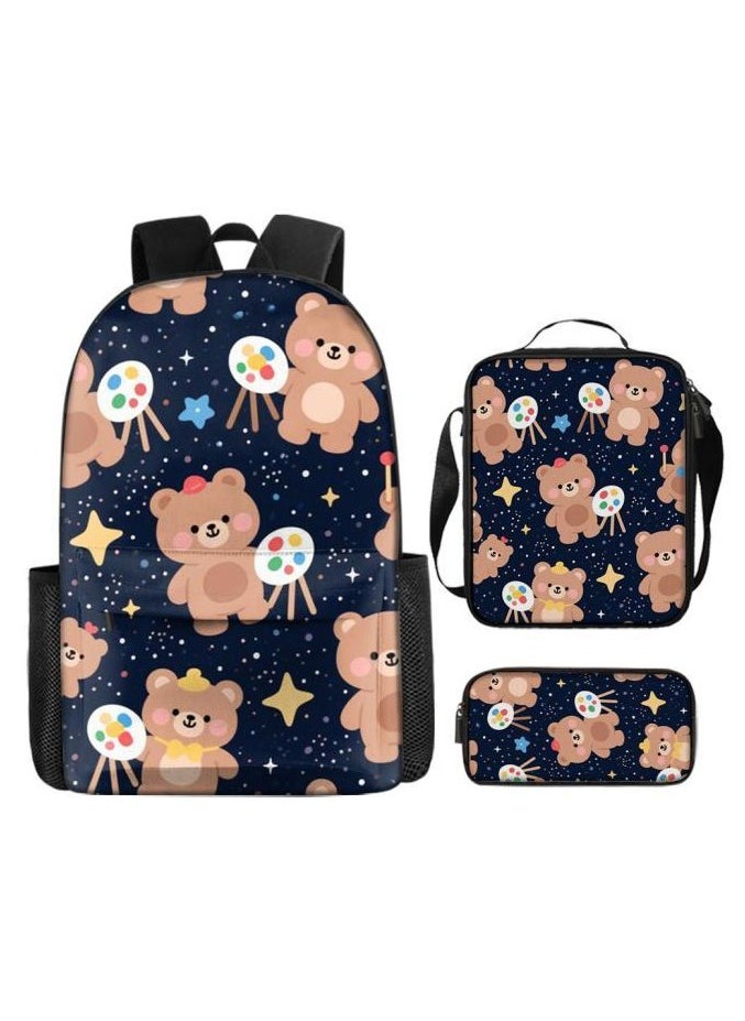 New universal cartoon new three-piece schoolbag (students, children) - 1070