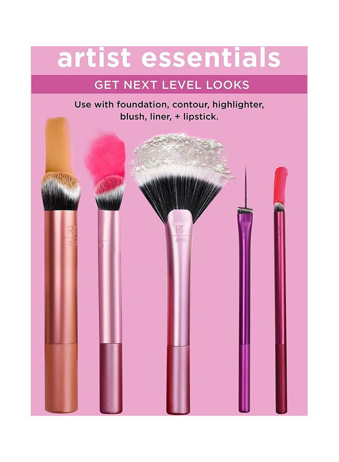 Miracle Powder Sponge, For Setting Powder, Matte and Sheer Long Lasting Makeup Coverage with Artist Essential Makeup Brush Set, Includes Eye Liner Brush and Foundation Multicolour