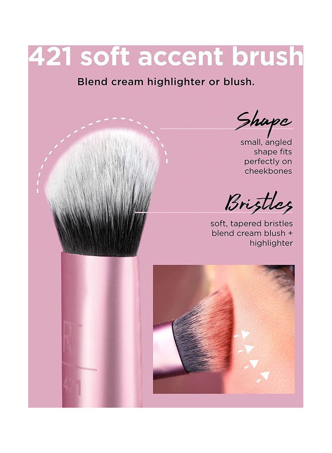 Miracle Powder Sponge, For Setting Powder, Matte and Sheer Long Lasting Makeup Coverage with Artist Essential Makeup Brush Set, Includes Eye Liner Brush and Foundation Multicolour
