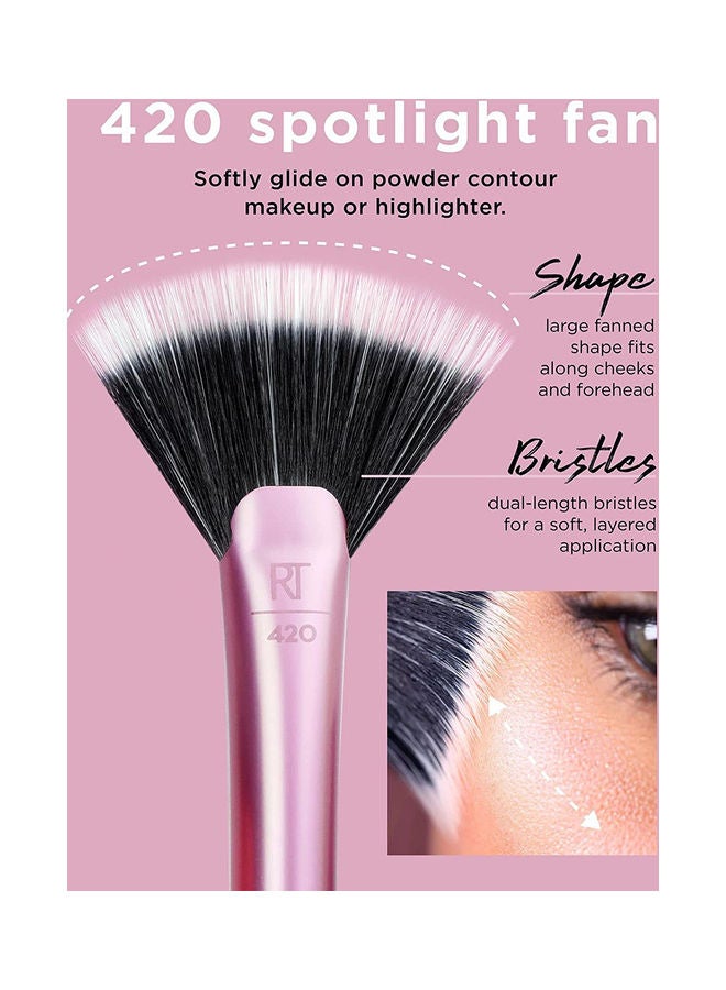 Miracle Powder Sponge, For Setting Powder, Matte and Sheer Long Lasting Makeup Coverage with Artist Essential Makeup Brush Set, Includes Eye Liner Brush and Foundation Multicolour
