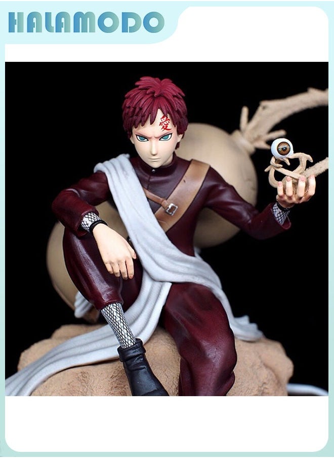 Naruto Full of Majesty 22cm Anime Figure of Gaara with Sand Cloud in the Sitting Position of the Fourth Kazekage, Cool Desktop Decoration
