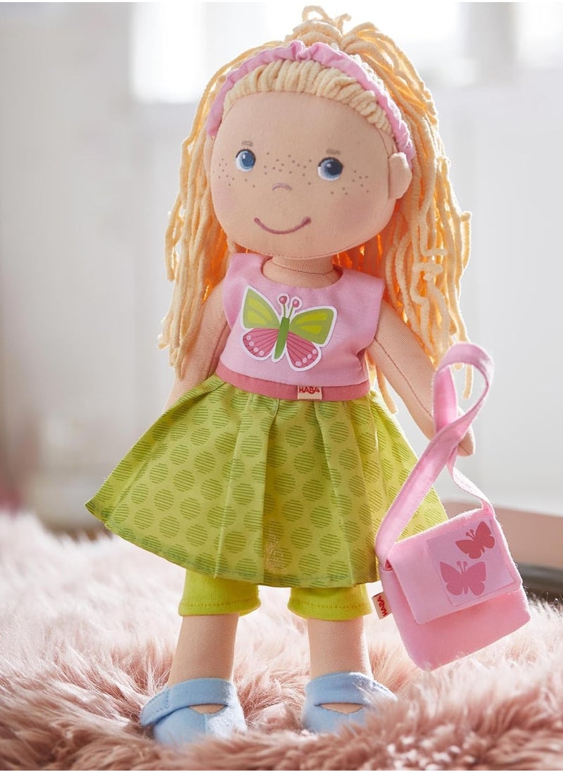 HABA Butterfly Dress Set - 4 Piece Ensemble with Headband, Purse, Dress and Capri's Fits 12