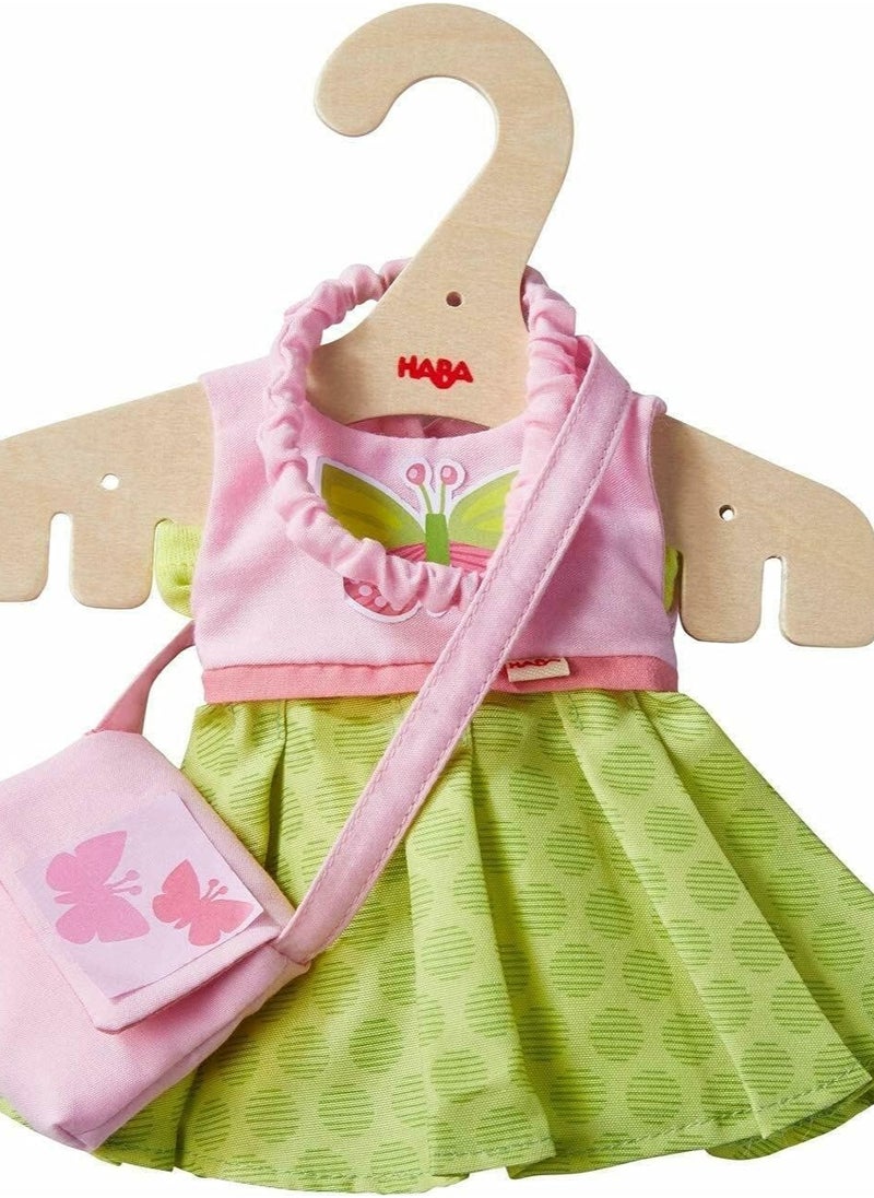 HABA Butterfly Dress Set - 4 Piece Ensemble with Headband, Purse, Dress and Capri's Fits 12