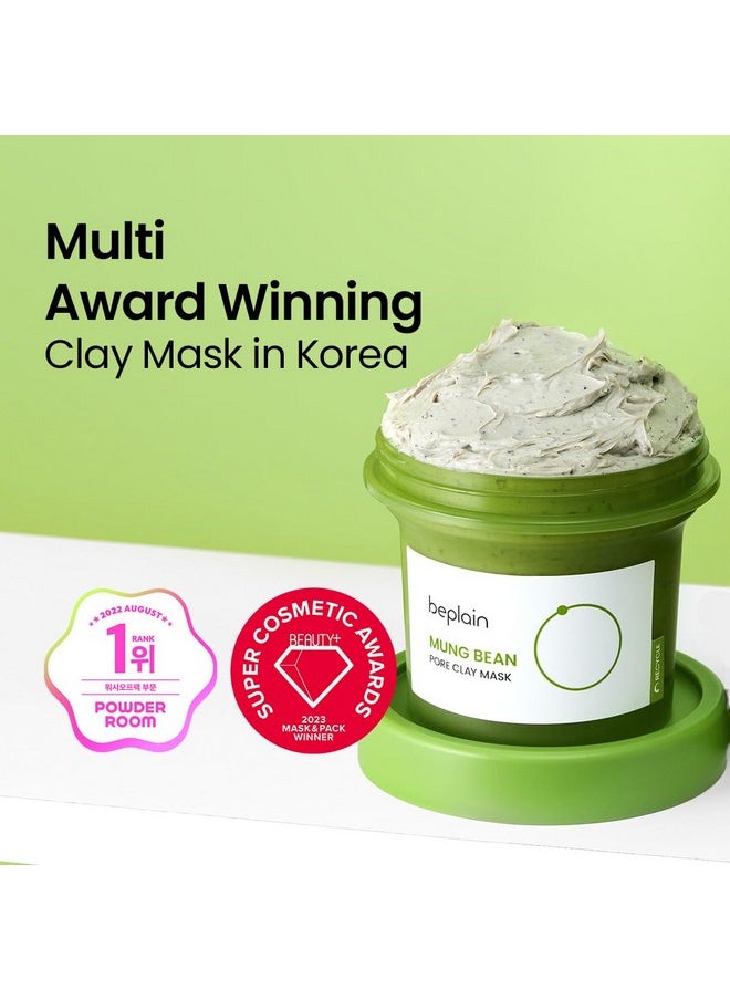 beplain Mung Bean Pore Clay mask (4.05 fl oz /120ml) | Fragrance-Free | Wash Off Mask for Blackhead & Whitehead Care | Quick 3 Minute to Gently Cleanse, Exfoliate and Tighten Pores | Korean Skincare