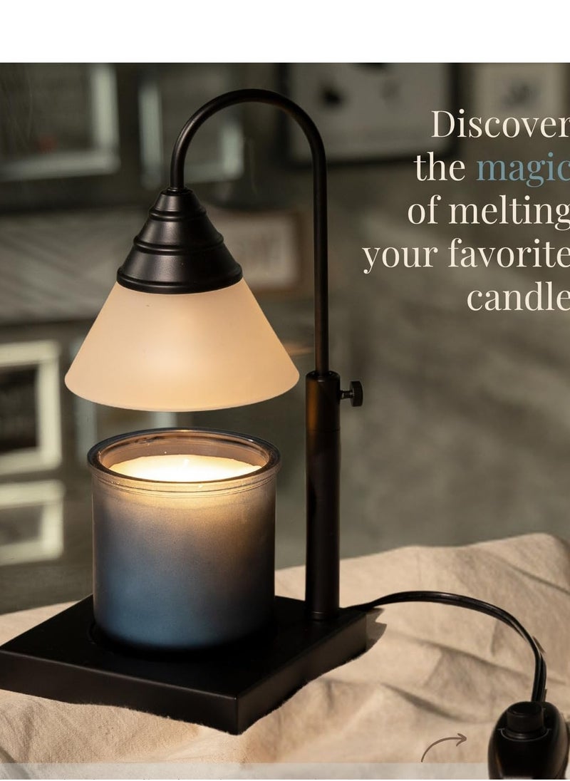 Magic Candle Warmer Lamp by Hestia, Electric Height Adjustable Heater, Stainless Steel Brass Candle Melter, Melts up to 7.5