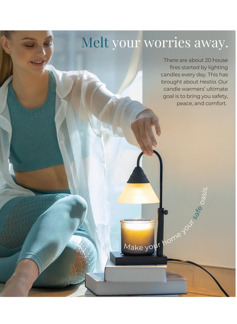 Magic Candle Warmer Lamp by Hestia, Electric Height Adjustable Heater, Stainless Steel Brass Candle Melter, Melts up to 7.5
