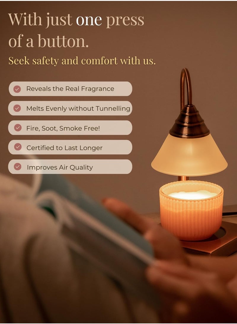 Magic Candle Warmer Lamp by Hestia, Electric Height Adjustable Heater, Stainless Steel Brass Candle Melter, Melts up to 7.5