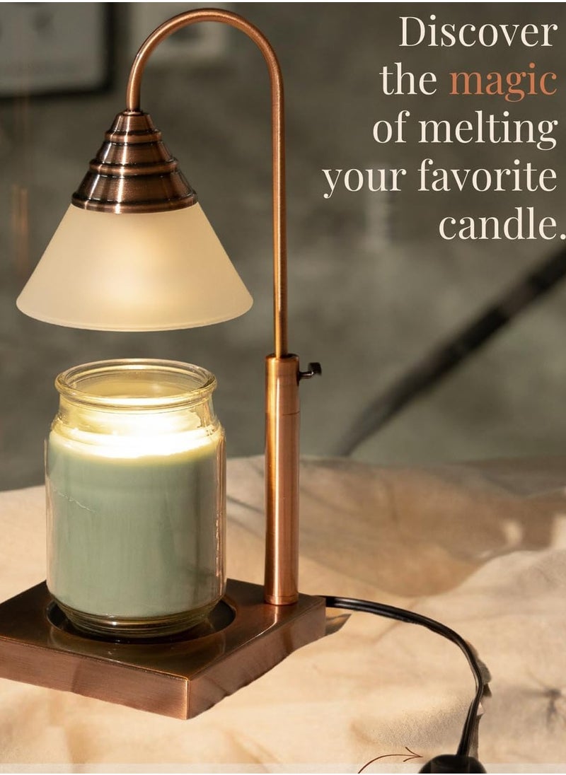 Magic Candle Warmer Lamp by Hestia, Electric Height Adjustable Heater, Stainless Steel Brass Candle Melter, Melts up to 7.5