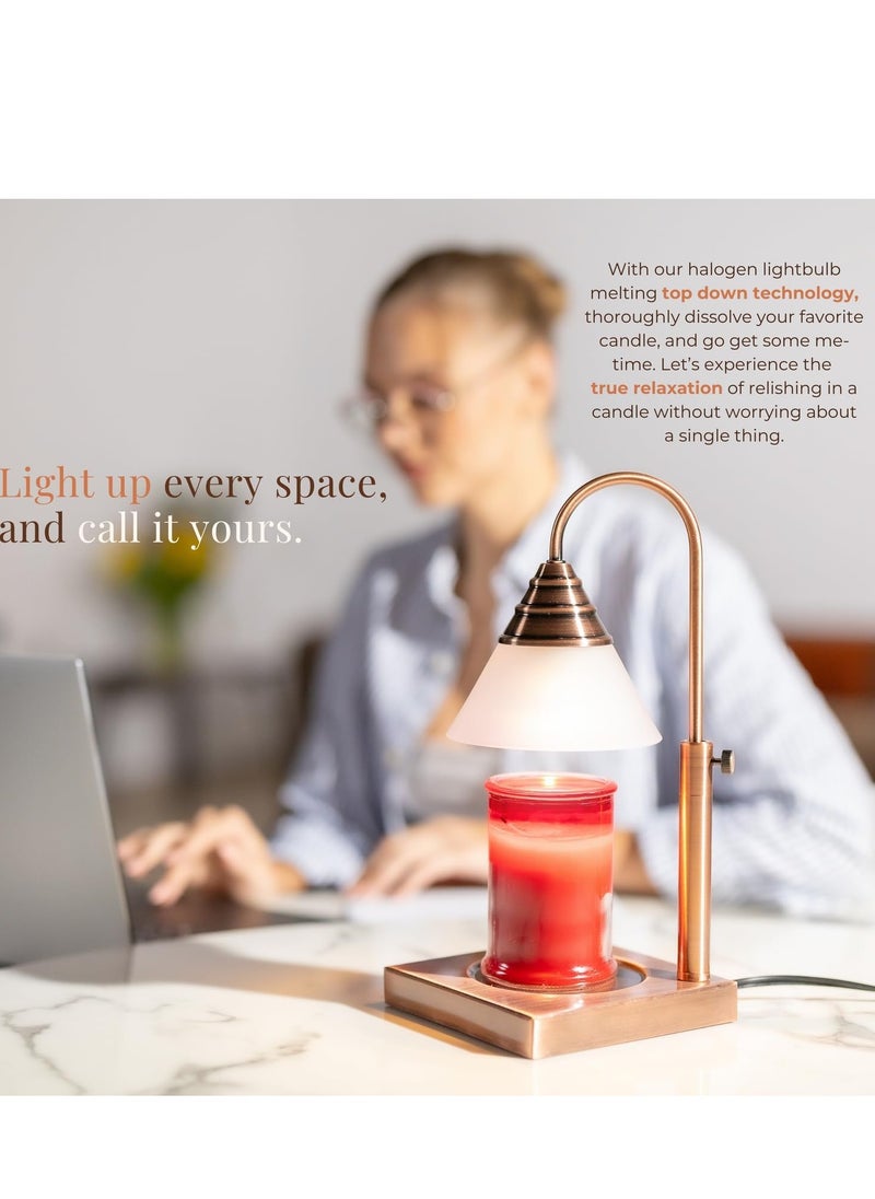 Magic Candle Warmer Lamp by Hestia, Electric Height Adjustable Heater, Stainless Steel Brass Candle Melter, Melts up to 7.5