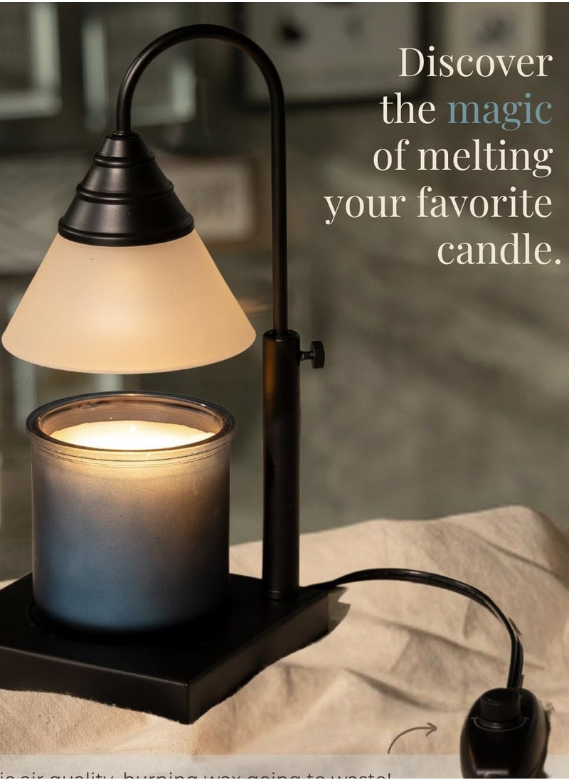 Magic Candle Warmer Lamp by Hestia, Electric Height Adjustable Heater, Stainless Steel Brass Candle Melter, Melts up to 7.5