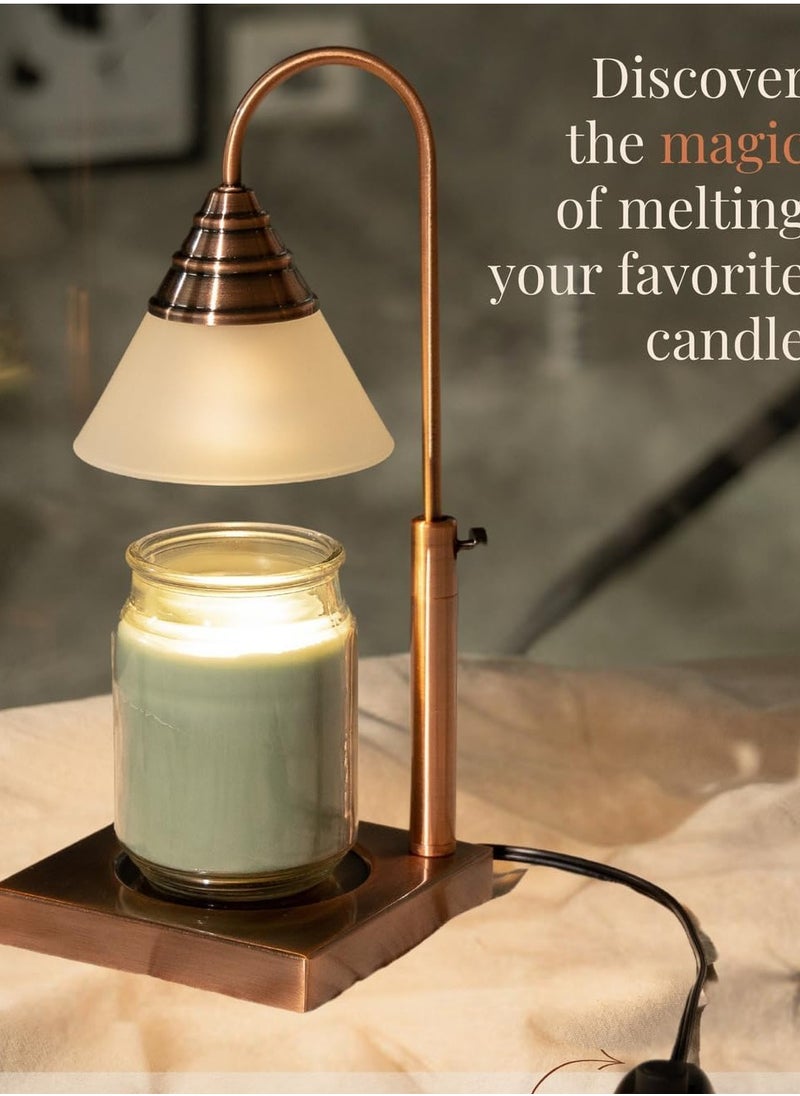 Magic Candle Warmer Lamp by Hestia, Electric Height Adjustable Heater, Stainless Steel Brass Candle Melter, Melts up to 7.5