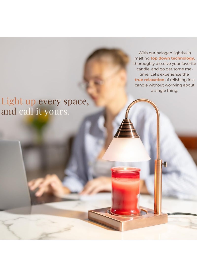 Magic Candle Warmer Lamp by Hestia, Electric Height Adjustable Heater, Stainless Steel Brass Candle Melter, Melts up to 7.5