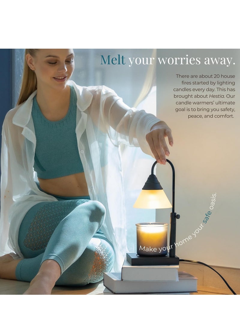 Magic Candle Warmer Lamp by Hestia, Electric Height Adjustable Heater, Stainless Steel Brass Candle Melter, Melts up to 7.5