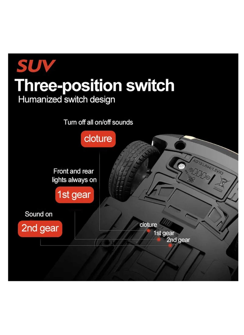 Pull Back Action 1:24 Scale Diecast Model Alloy Metal Toy Car for Kids with Openable Doors & Light