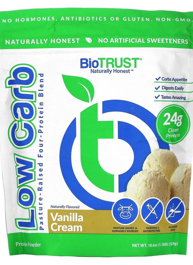 Low Carb Pasture-Raised Four-Protein Blend Vanilla Cream 1.16 lb (529 g)
