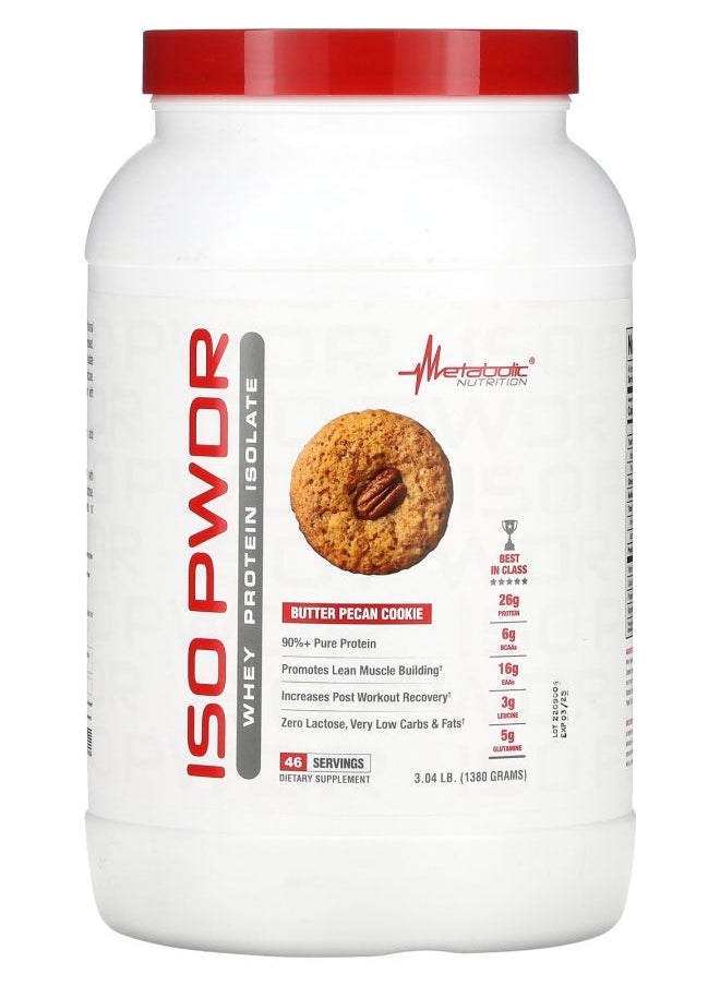 ISOpwdr Whey Protein Isolate Butter Pecan Cookie 3.04 lb (1380 g)