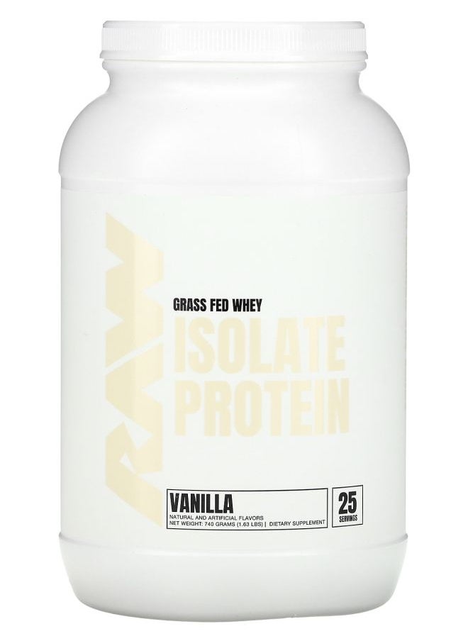 Grass Fed Whey Isolate Protein Vanilla 1.63 lb (740 g)