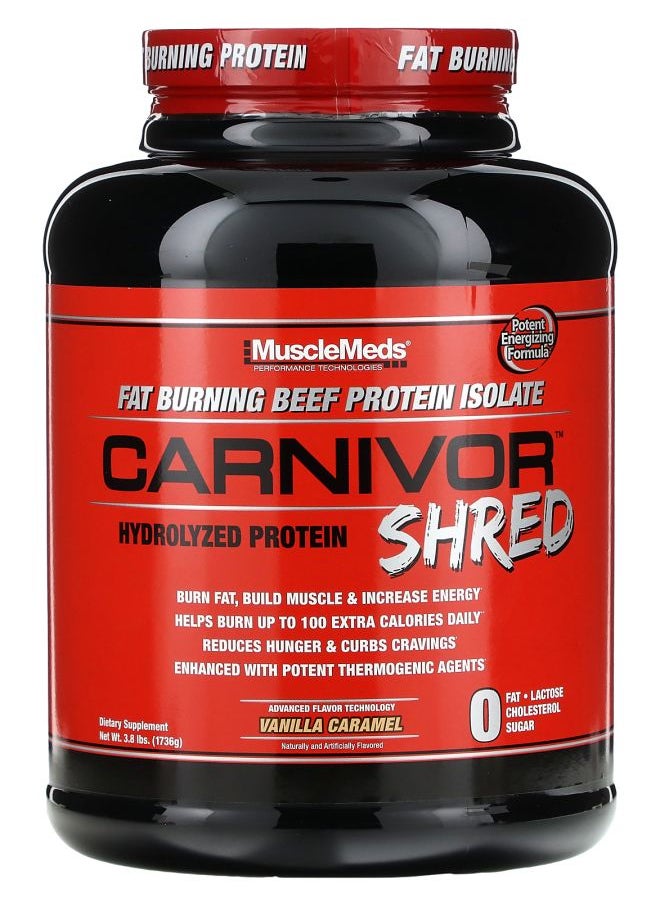 Carnivor Shred Hydrolyzed Protein Vanilla Caramel 3.8 lbs (1736 g)
