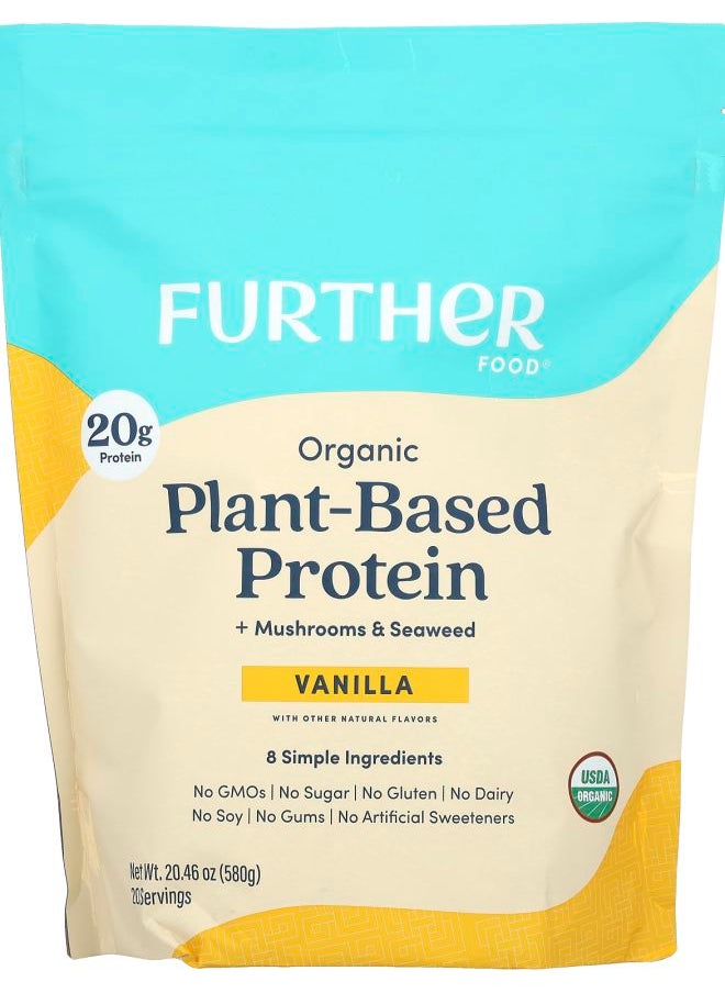 Organic Plant-Based Protein + Mushrooms & Seaweed Vanilla 20.46 oz (580 g)