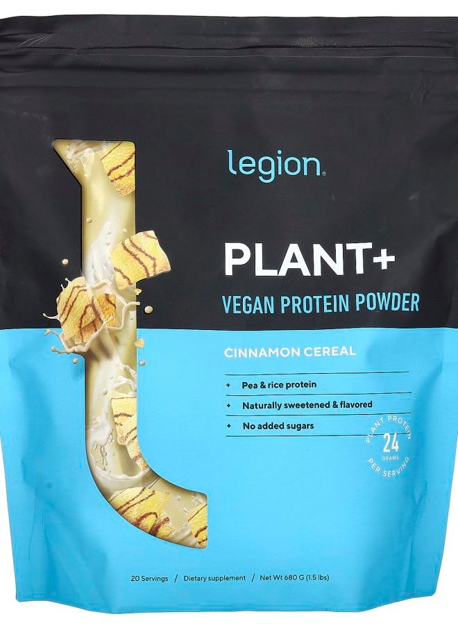 Plant+ Vegan Protein Powder Cinnamon Cereal 1.5 lbs (680 g)