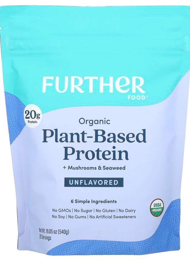 Organic Plant-Based Protein + Mushrooms & Seaweed Unflavored 19.05 oz (540 g)