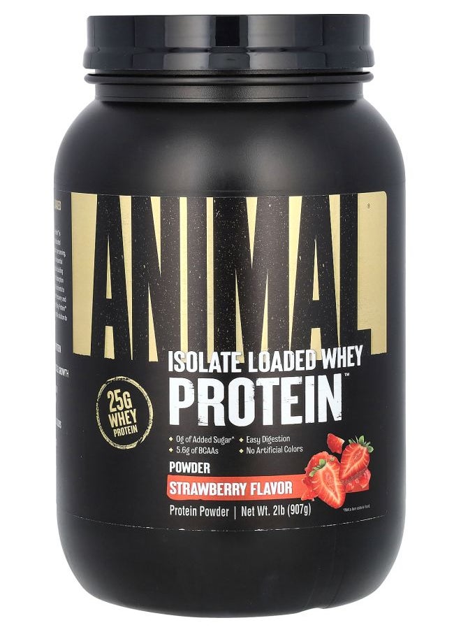 Isolate Loaded Whey Protein Powder Strawberry 2 lb (907 g)