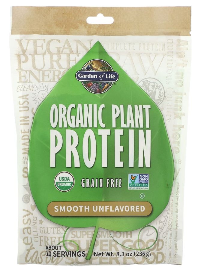 Organic Plant Protein Grain Free Smooth Unflavored 8.3 oz (236 g)