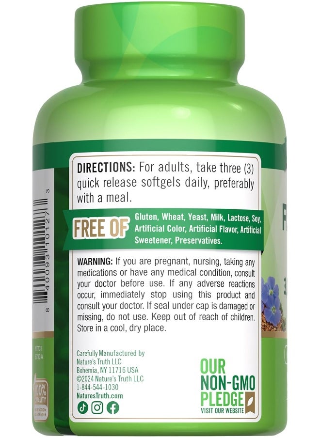 Nature's Truth Organic Flaxseed Oil 1000 mg, 90 Count