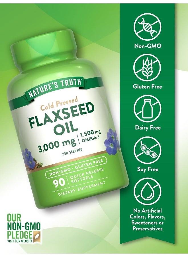 Nature's Truth Organic Flaxseed Oil 1000 mg, 90 Count